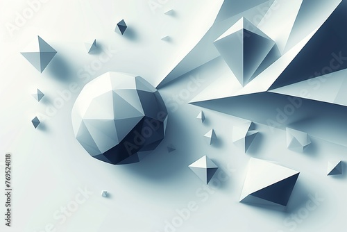 3d sphere and 3d low poly triangle design.