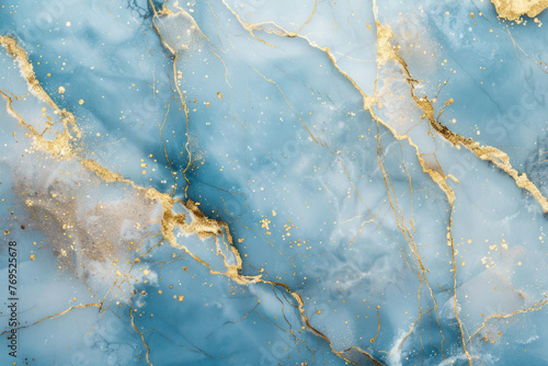 Blue and Gold Marble Background
