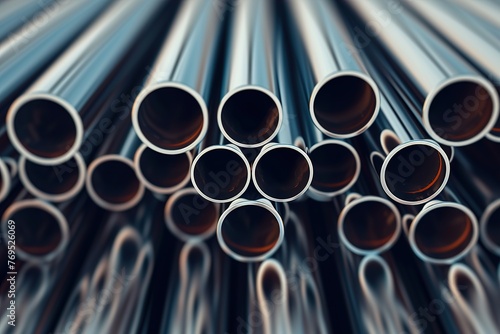 Aluminum pipes stack,