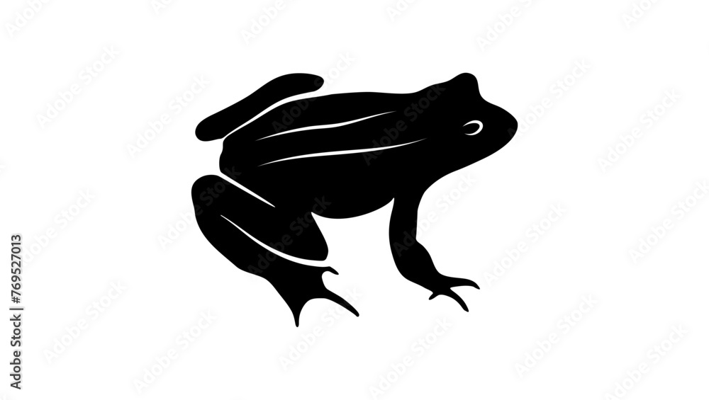 Obraz premium frog emblem, black isolated silhouette