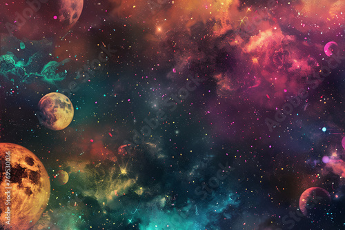 Colorful planets for background © grey