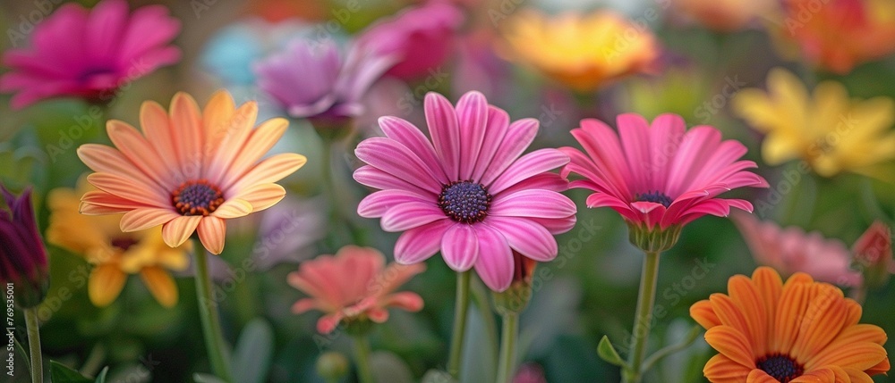 A lovely garden with daisies. A lovely garden with daisies.