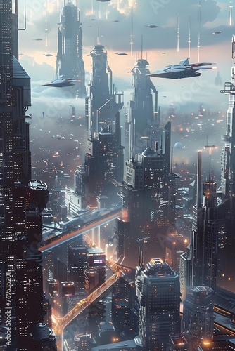 Towering Metropolis of future