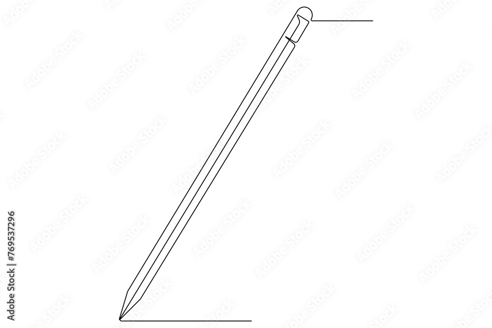 Continuous one line art simple pencil sketch outline vector illustration