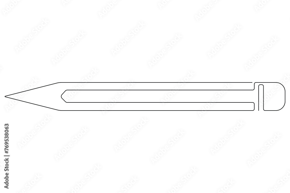 Continuous one line art simple pencil sketch outline vector illustration