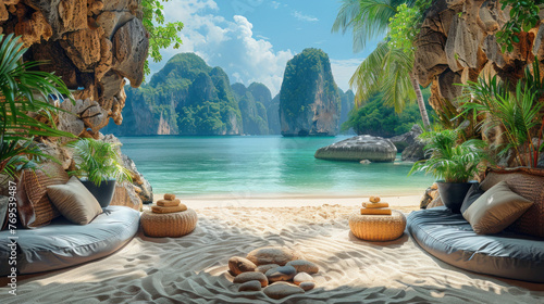 James Bond Island in Phuket, Thailand, showcases natural beauty, popular tourist destination in Asia.