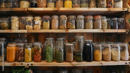 Wallpaper Mural Shelf With Numerous Food Jars Torontodigital.ca