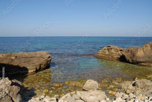 La Caleta cove and Mediterranean sea  La Caleta  Javea  Alicante Province  Spain