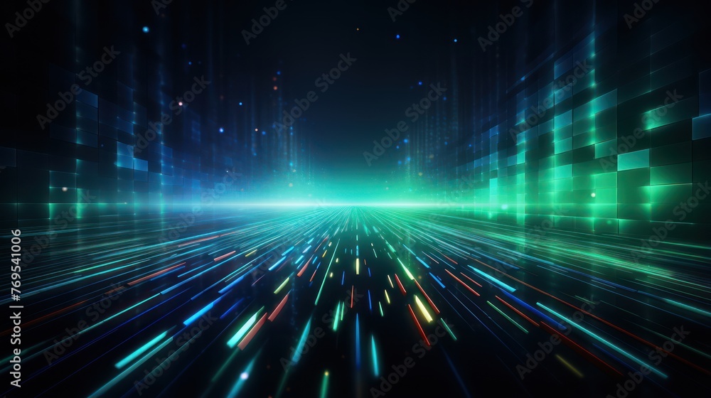 A dynamic green and blue background in digital technology A dynamic green and blue background in digital technology