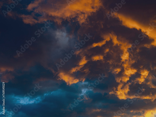 colorful and dramatic sunset clouds