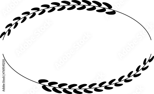Vector oval border with leaves for award, logo, invitation, nobility