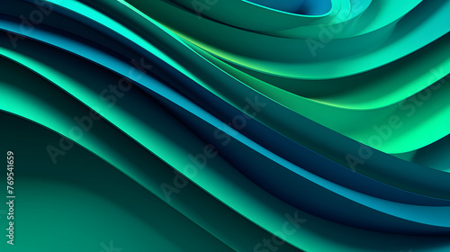 Digital blue and green 3d geometric abstract graphic poster web page PPT background