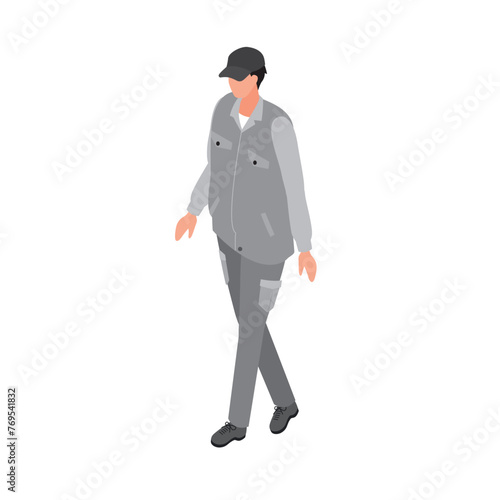 作業着を来ている男性