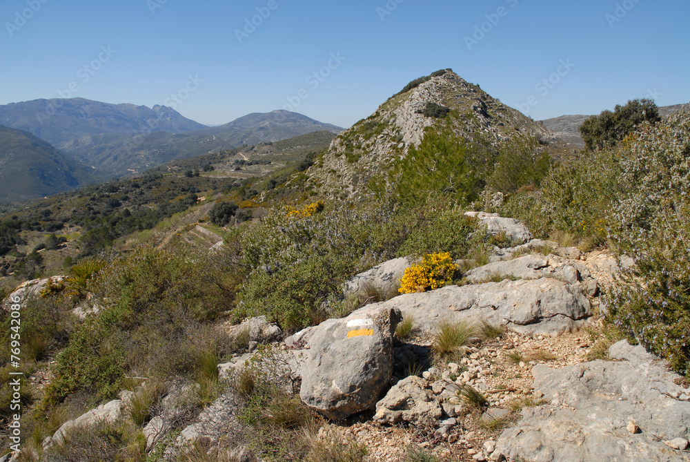 Hiking trail near Benimaurell, Alicante Province, Spain Hiking trail near Benimaurell, Alicante Province, Spain