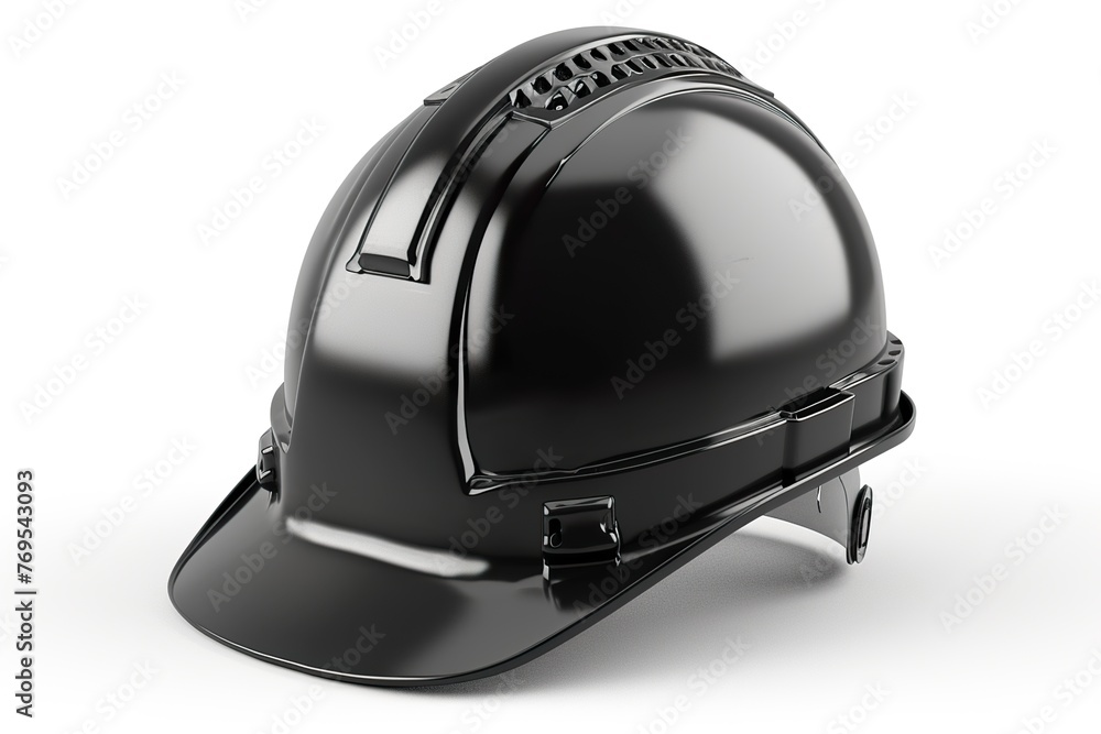 Fototapeta premium Hard hat black on white background,