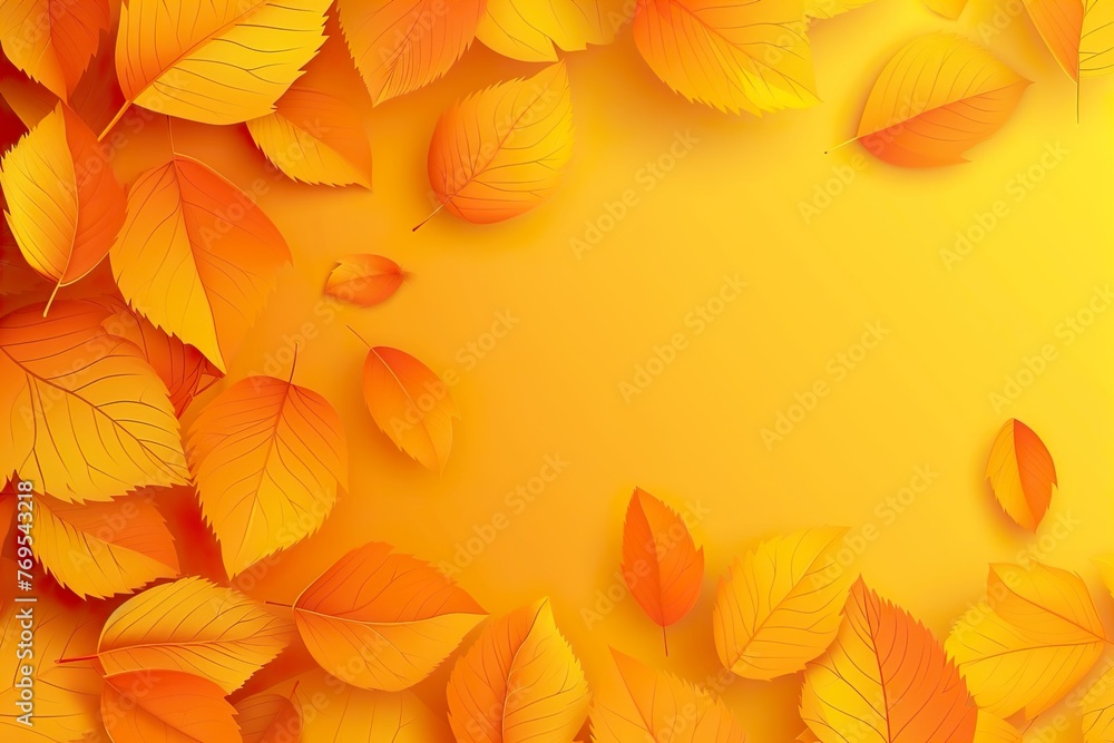 Hello Autumn 3d minimal background
