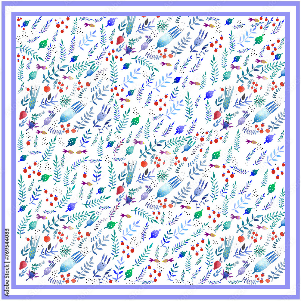 Obraz premium pattern with leaves and flowers
