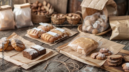 Wooden Table With Assorted Pastries