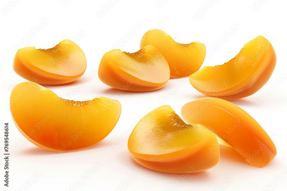 Realistic ripe raw apricot fruit