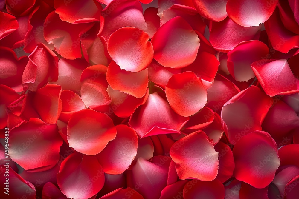 Red rose petals will fall on abstract floral background Red rose petals will fall on abstract floral background
