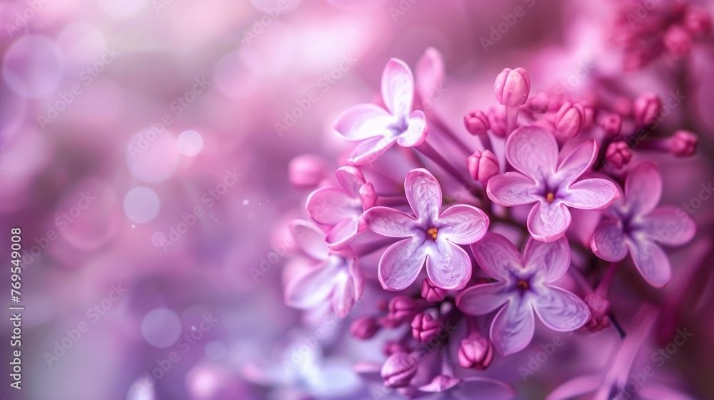 A macro photograph highlighting the delicate beauty of lilac violet flowers A macro photograph highlighting the delicate beauty of lilac violet flowers
