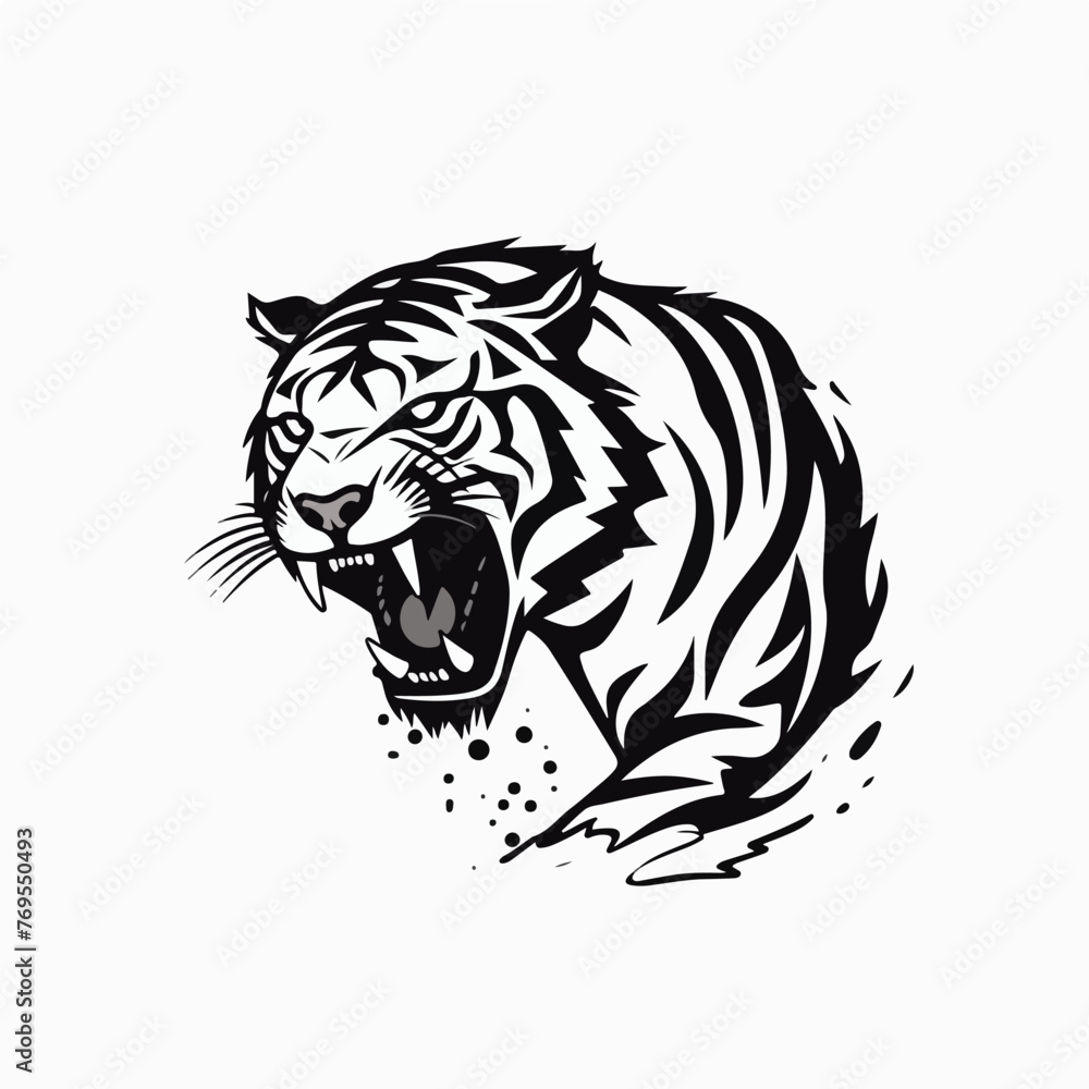 Roaring tiger logo design illustration Roaring tiger logo design illustration