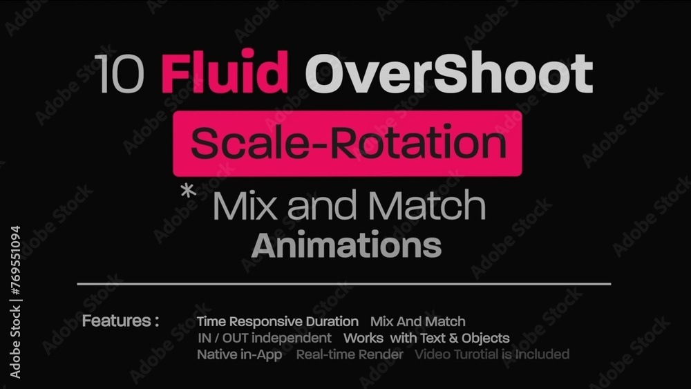 Fluid Overshoot Scale Rotation Title Animator Stock Template | Adobe Stock