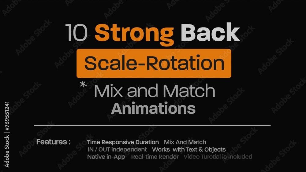 Strong Back Scale Rotation Title Animator Stock Template | Adobe Stock
