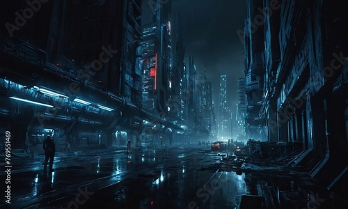 Cyberpunk background city view