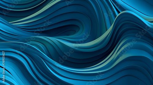 Digital blue and green swirl ripple abstract graphic poster web page PPT background © yonshan