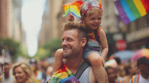 child with parent at parade