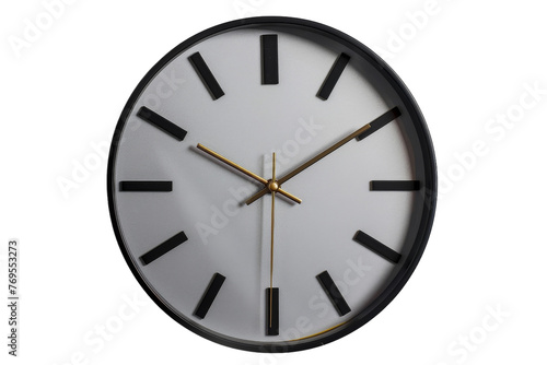 Black and White Clock With Gold Hands