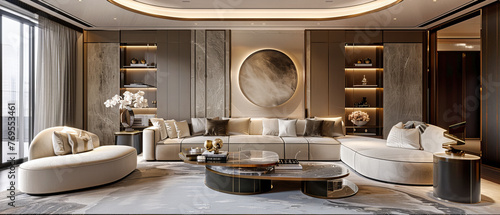 Contemporary Elegance: A Luxurious Living Space with Modern Furniture and Stylish Design © SK