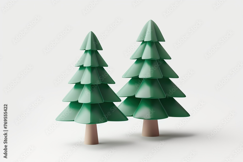 Fototapeta premium Transparent PNG available Green minimalist geometric Christmas tree 