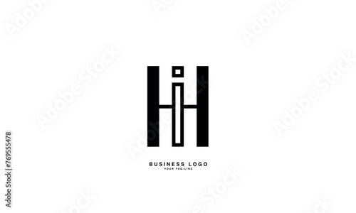 HI, IH, H, I, Abstract Letters Logo Monogram