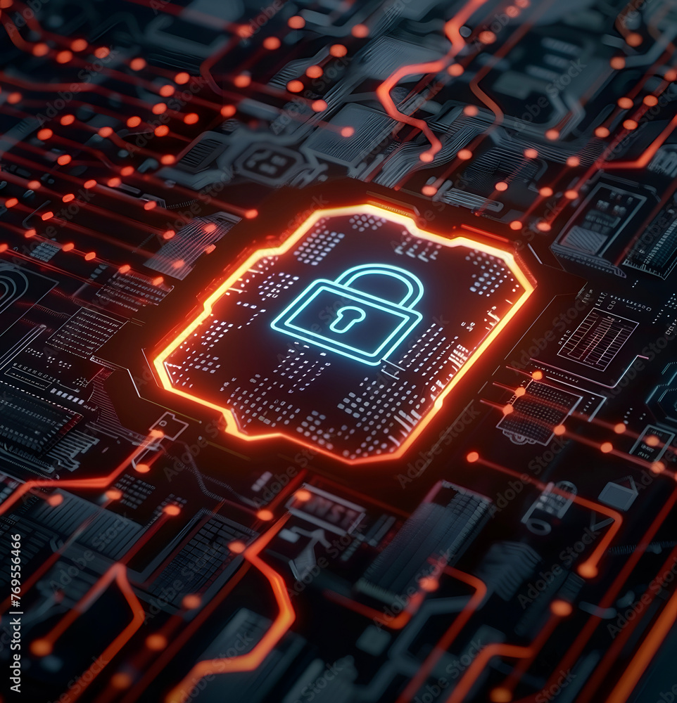 Lock with circuit pathways. Data security, cybersecurity, cyber defense concept. Lock with circuit pathways. Data security, cybersecurity, cyber defense concept.