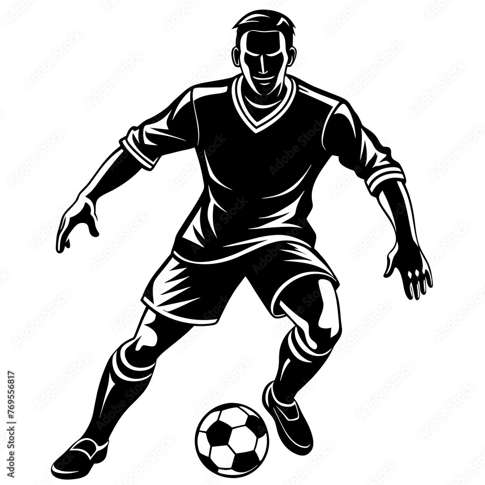vector football soccer player silhouette isolate