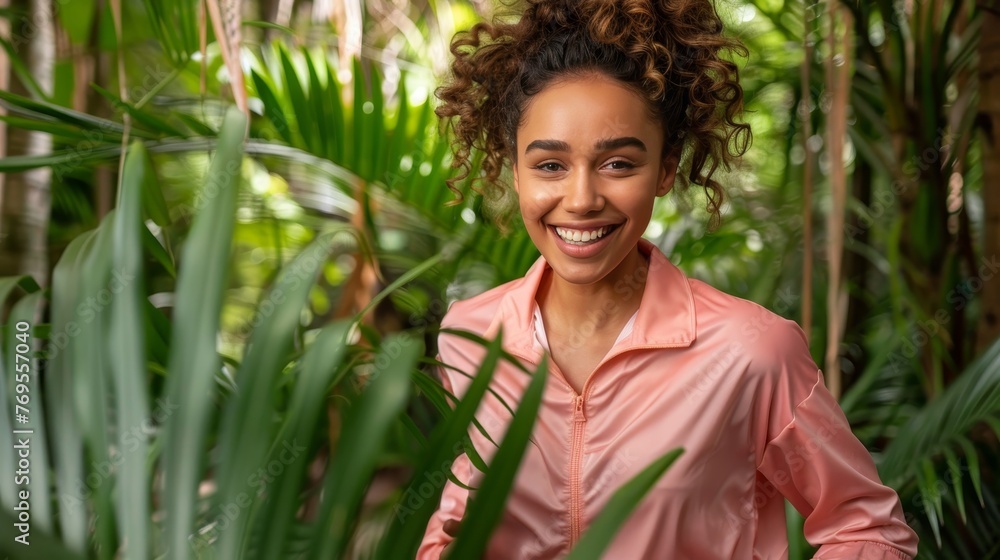 African woman prioritizing physical well being and emotional contentment through outdoor jogging African woman prioritizing physical well being and emotional contentment through outdoor jogging