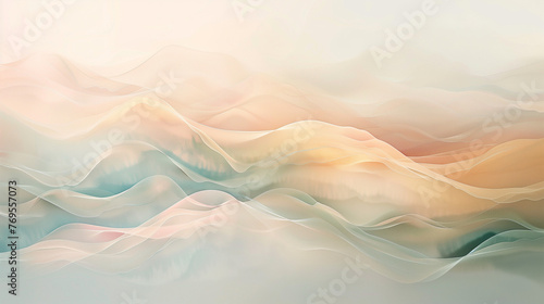 Background wallart of warm color brushes and gentle waves mixed with calm lightning. AI Generated photo