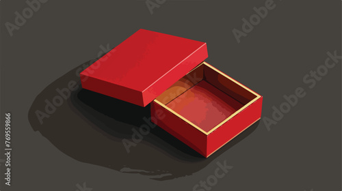 Red and goldish opened empty jewelry giftbox photo