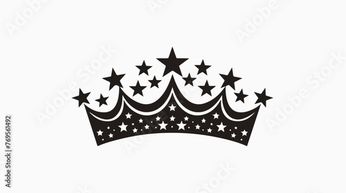 Silhouette of funny crown with stars. Isolated icon 