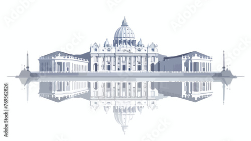 St peters basilica outline vector shadow illustration photo