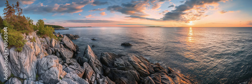 Stunning panoramic photo of the Maine state landscape