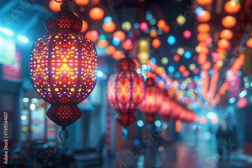 arabic lantern for ramadan concept background 