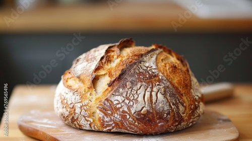 Bread Loaf on Wooden Cutting Board
