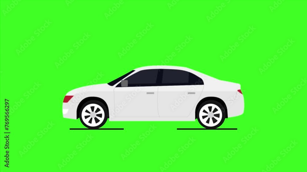 Greenscreen animation videos of side view of the sedan Greenscreen animation videos of side view of the sedan