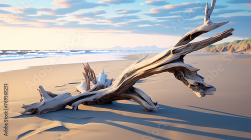 Rough tree trunk in desert landscape