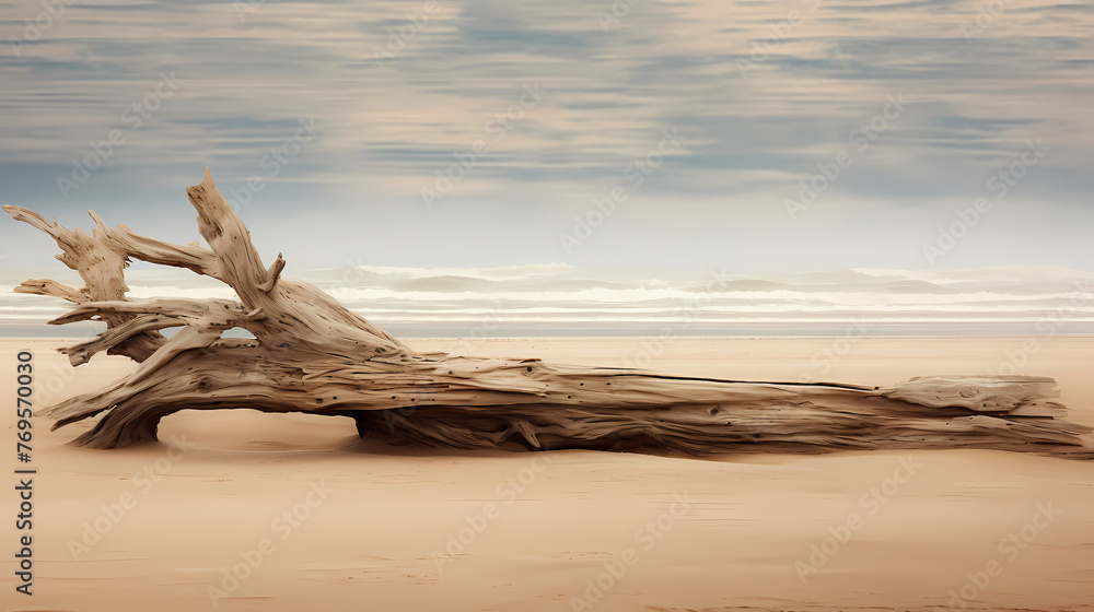 Rough tree trunk in desert landscape Rough tree trunk in desert landscape