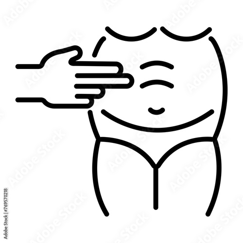 An outline style icon depicting pregnancy checkup 