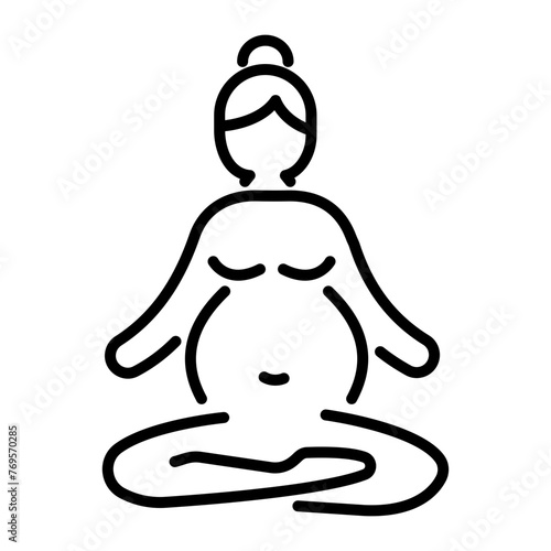 Premium line style icon of prenatal yoga 